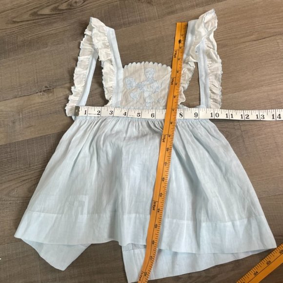 Vintage 40's 50's Handmade Blue Embroidered Baby Jumper - Picture 3 of 9